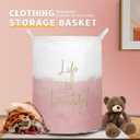 Merdes 19.7 Waterproof Foldable Laundry Hamper, Dirty Clothes Laundry Basket, Linen Bin Storage Organizer for Toy Collection (Life Pink)