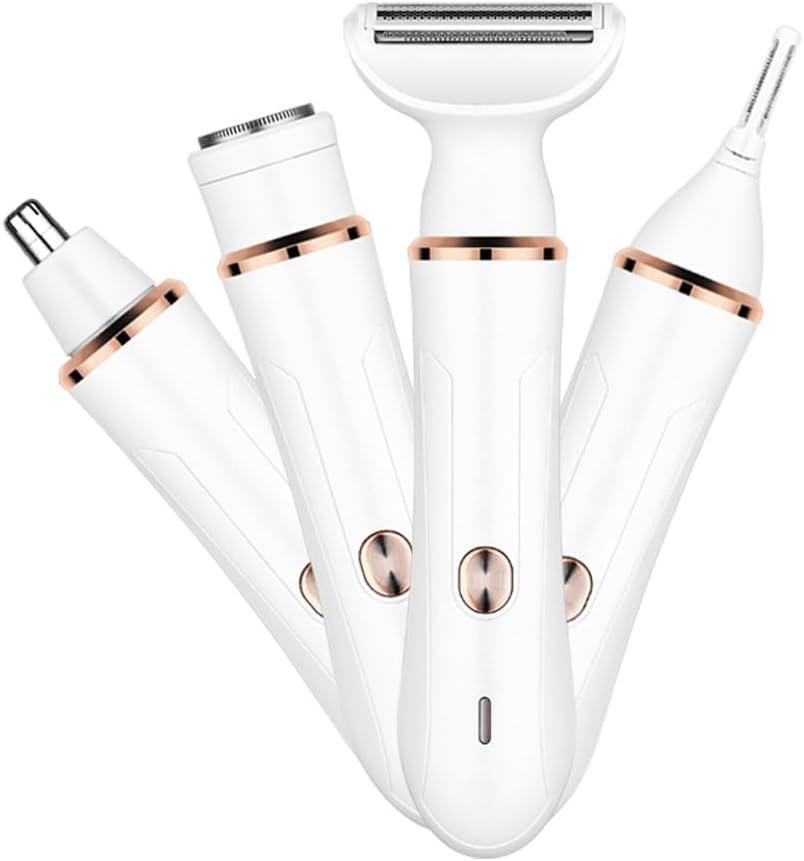 4-in-1Women's Electric ShaverBikini Trimmer for WomenPainless Electric Razor for Pubic Hair, Face, Legs, UnderarmsPortable Cordless Shaver