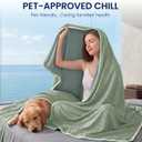 Topcee Cooling Blanket(90"x108"King Size) for Night Sweats Absorbs Heat to Keep Adults Cool on Warm Nights, Q-Max 0.5 Cooling Blankets for Hot Sleepers, Ultra-Cool Lightweight Blanket for Bed,04-green