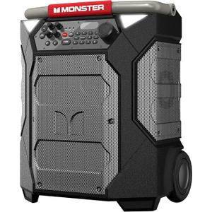 Monster Rockin' Roller 270 Portable Indoor/Outdoor Wireless Speaker, 200 Watts, Up to 100 Hours Playtime, IPX4 Water Resistant, Qi Charger, Connect to Another TWS Speaker 