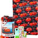 Disney Cars Fleece Blanket Set - Bundle with Cozy Soft Lightning McQueen Blanket, Stickers, More for Kids, Adults, Children | Fleece Blanket 40x50