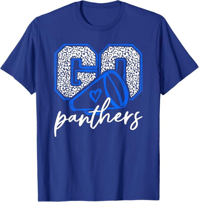 Go Cheer Panthers School Sports Name Spirit Back to School T-Shirt  Large