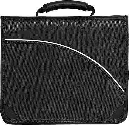 Avery 2" Inch Zipper Binder, 3 Round Rings, Durable Messenger Nylon Zipper Black Binder, Tablet Holder, 6-Pockets with 5 Tab Dividers, Carry-All Storage Binder (26051)