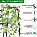 OTOSUNNY Garden Trellis for Climbing Plants Outdoor, Cucumber Trellis for Raised Bed Garden, Arch Trellis Support for Cucumbers Tomatoes Beans Peas, 50x48 inch, Metal Trellis with Netting, Black