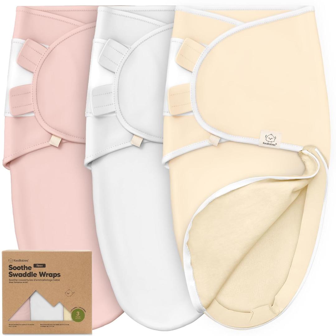 Baby Swaddle Sleep Sacks with Zipper - 3-Pack Swaddles for Newborns 0-3 Months, Infant, Baby Girls, Boys, Soft & Durable Newborn Sleep Sack, Easy Diaper Change Swaddling Blanket (Daffodil, OS)