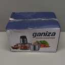 GANIZA Food Processors, Electric Food Chopper with Meat Grinder & Vegetable Chopper - 2 Bowls (8 Cup+8 Cup) with Powerful 450W Copper Motor - Includes 2 Sets of Bi-Level Blades for Fruits/Meat/Nuts (Black)