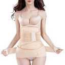 ChongErfei 3 in 1 Postpartum Support Recovery Belly Wrap Waist/Pelvis Belt Body Shaper Postnatal Shapewear,XL Beige