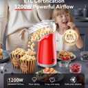 5.0Health Upgrade - Popcorn Machine,Butter Melter.3-Minute Quick Po Pcorn Popcorn maker,Oil-Free And EasyTo Clean. Air Popcorn Machine - Perfect For Family Movie Nights And Kids' Parties,Bright red