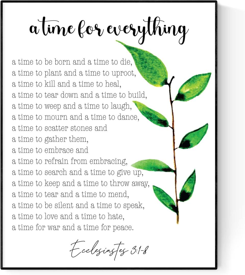 A Time For Everything | Scripture | Bible Verse | Ecclesiastes 3:1-8 | Christian Art Prints | Doxology | Home Decor | Wall Artwork | Christian Music Art Print (8x10)