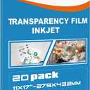 Uinkit 11x17 Transparency Film Inkjet Dye Inks 20 Sheets OHP Overhead Projector Acetate Sheets for Crafts Inkjet Printer Clear Transparent Paper