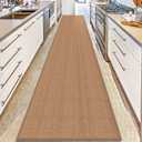 17ft Hallway Runner Rug Mat Non Slip, Rubber Backed Absorbent Floor Rug Carpets, Runner for Entryway Porch Backyard Dining Room, Camel 2'4" x 17' (Rectangular)