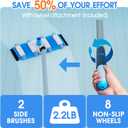 TidyMister 3-in-1 Pool Cleaning Kit Full Set - 18in Rounded End Pool Brush & Ergonomic Pool Vacuum Head with Wheels& Pool Nylon Net Fine Mesh for Above Ground In-ground Pools, Spas, Hot Tubs