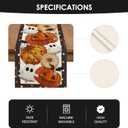 Halloween Table Runner 13x72 Inch  Spooky Pumpkin Ghost Bat Design with Polka Dots and Spider Webs, Festive Dining Table Decoration for Fall, Halloween Party and Autumn Home Dcor