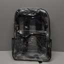 Clear Backpack Heavy Duty Transparent Bookbag for Kids, Boys, Girls, School, Travel, Stadium Approved (Black)