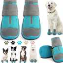 Dog Boots for Large Dogs, Medium Dog Boots & Paw Protectors for Hardwood Floors, Outdoor Dog Booties for Hot Pavement Winter Snow Hiking, Dog Shoes with Reflective Strips