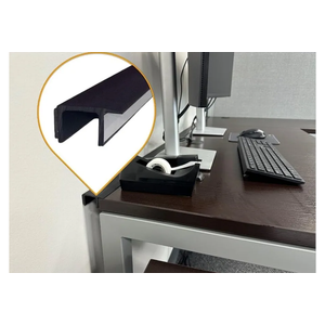 Generic Desk to Wall Gap Filler – Durable PVC Plastic Office Desk Attachment, Eliminates Desk-Wall Gaps, Easy Installation, Fits Most Desks, 48 Inches, Matte Black