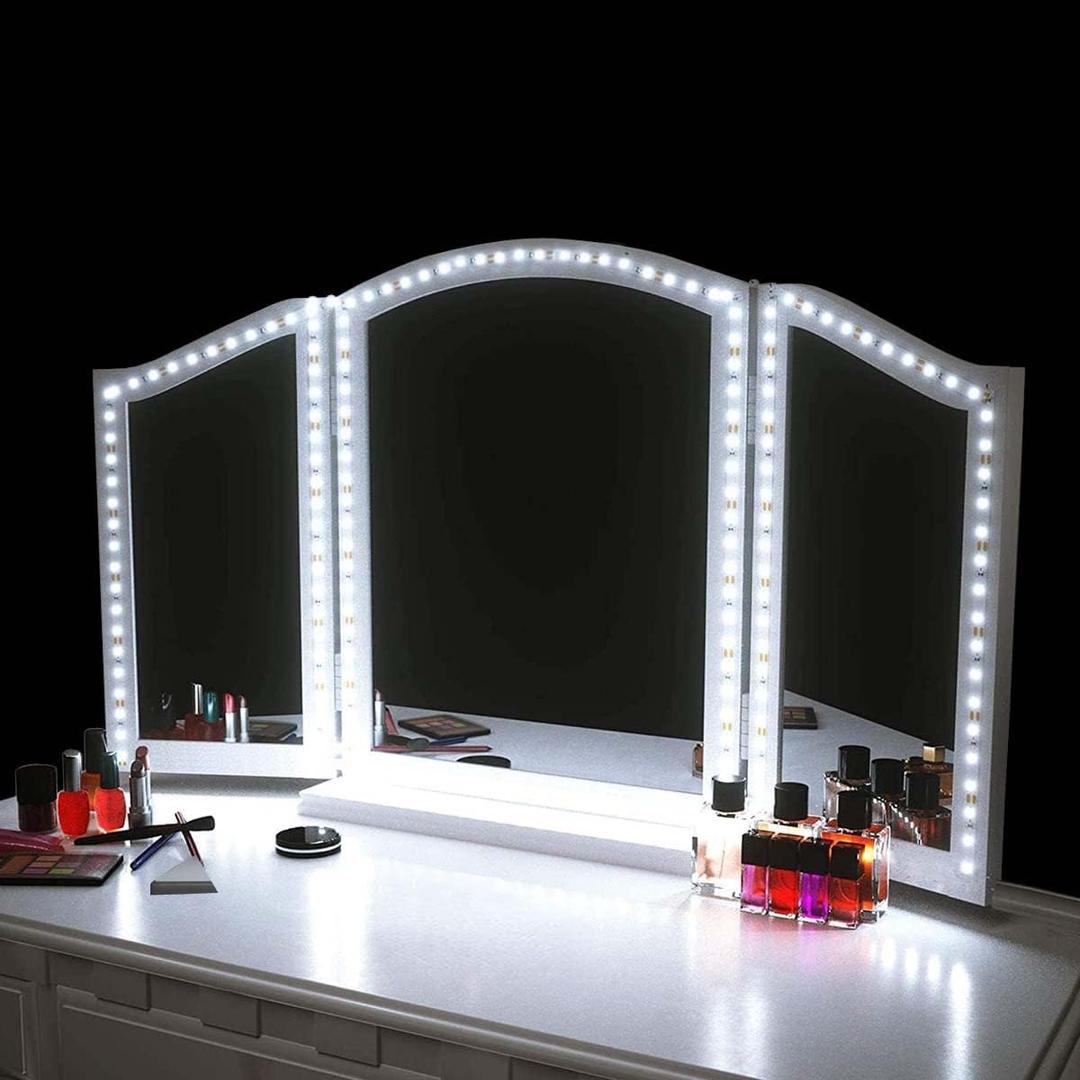 LED Vanity Mirror Lights for Makeup Dressing Table Vanity Set, 13ft Zigzag Flexible LED Strip Light Kit (Mirror Not Include)