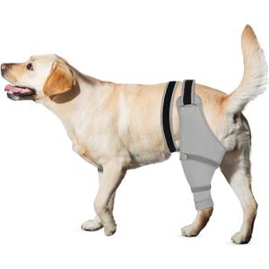 Dog Rear Leg Sleeve to Stop Licking: Soft Recovery Wrap for Hind/Back Leg Wounds, TPLO ACL Surgery, Surgical Sleeve for Small Medium Large Dogs, Cone Alternative (Left-XS, Light Gray)