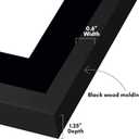 Americanflat 12x16 Canvas Floating Frame with Adhesive Strips Included - Vertical and Horizontal Floating Frame for Artwork - Canvas Frames for Wall Display - Black