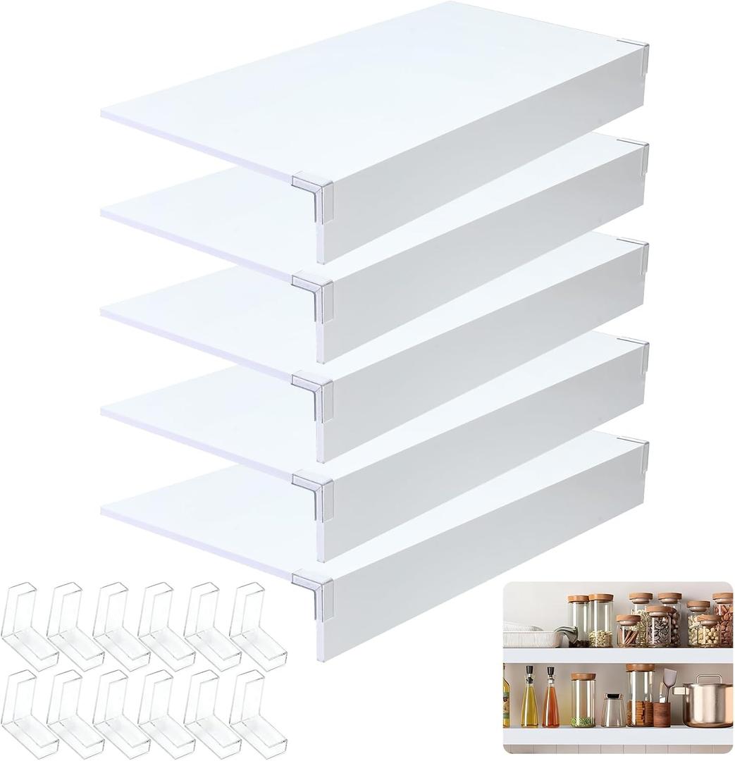 5 PCS Wire Shelf Covers,40*16 Wire Rack Covers for Shelves,0.31in Thick PVC Wood-Look Faux Shelf Cover for Wires Shelving,Moisture Resistant Durable,Easy to Cut Install,Shelves Cover for Pantry Closet