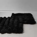 Neelvin Black Faux Fur Cozy Soft Striped Decorative Throw Pillow Covers 16x16 inch Set of 2,Velvet Pillowcase Cushion Case for Sofa Couch 