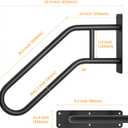 Heavy Duty Black Metal Railing for Outdoor 1-3 Steps, Outside U-Shaped Hand Rails for Seniors, Garage, Front Porch, Garden Steps Rails, Safety Grab Bars for Kids, Pregnant, Elderly or Handicap