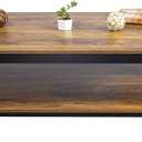 DIMAR GARDEN Wood Coffee Table with Storage Shelf 41.7in Industrial Table for Living Room, Brown