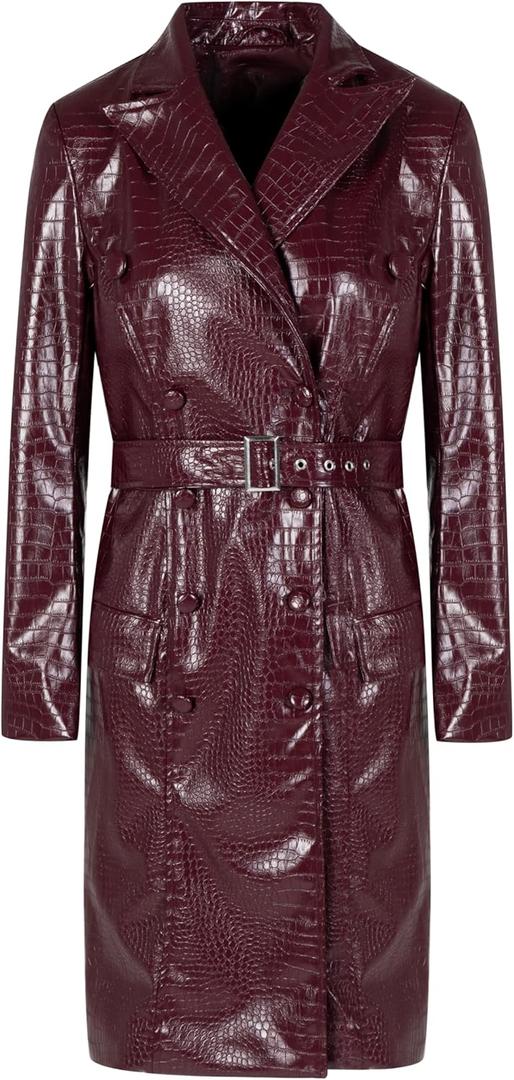 Womens Long Leather Jackets with Belt