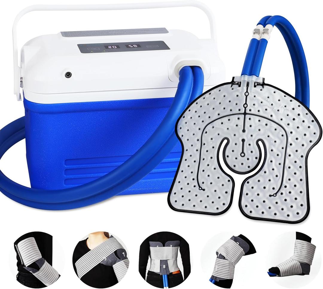 Cold Therapy Machine, Ice Machine for Knee and Shoulder After Surgery, Digital Timer & Quiet Pump, Cryotherapy Machine with Universal Ice Pad for Knee, Shoulder, Hip, Leg and Hip