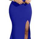YMDUCH Women's Sexy Sleeveless One Shoulder Ruffle High Split Party Evening Long Formal Dress (Medium, Royal Blue)