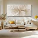WINKAILIN Flower Wall Art Abstract Floral oil Painting Modern 29x58 White and Gold Large Canvas Artwork Minimalist Decoration for Living Room Bedroom Office Home