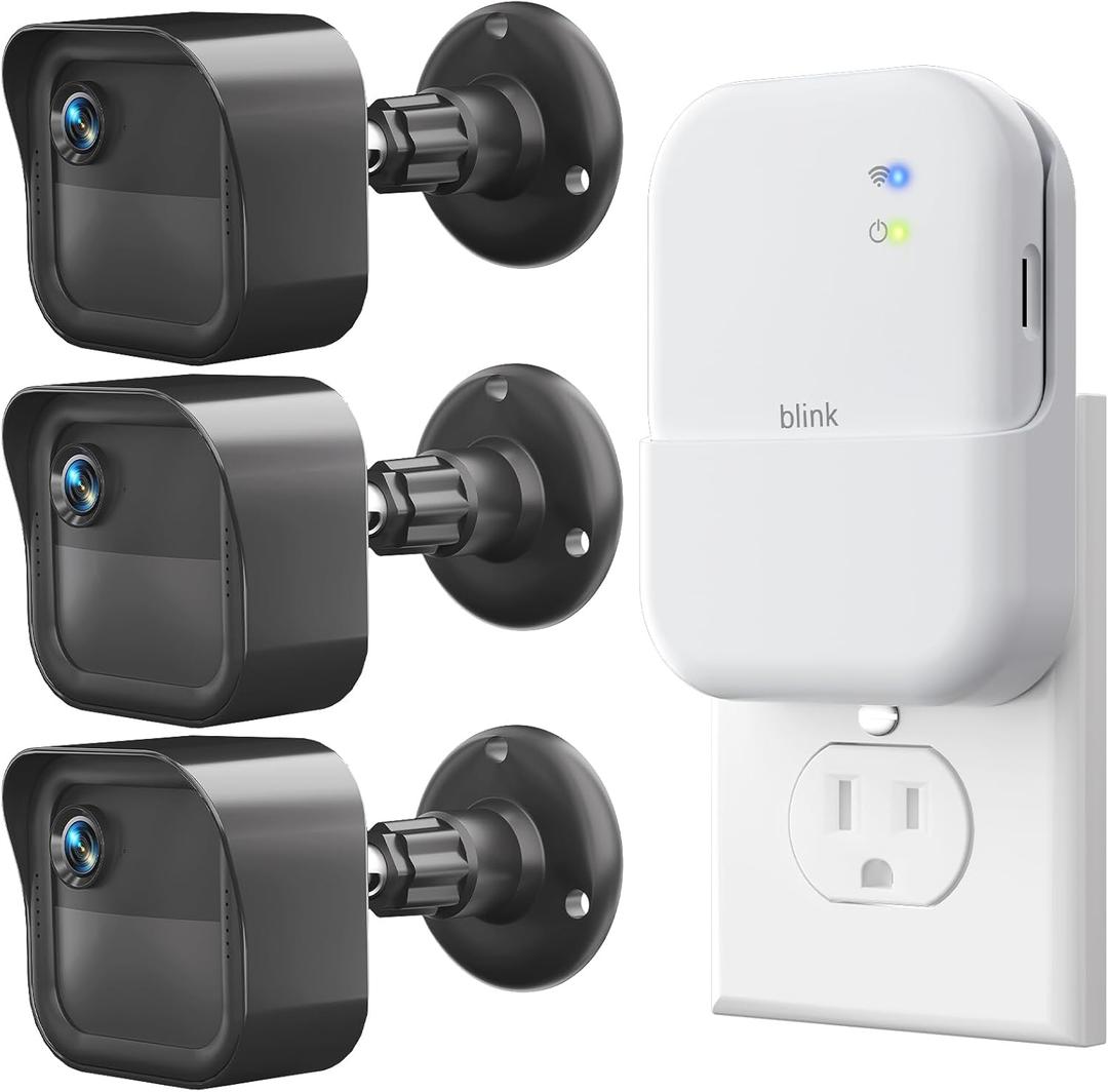 All-New Outdoor Camera Surveillance Mount for Blink, 3 Pack Weatherproof Protective Housing and 360 Degree Adjustable Mount for Blink Outdoor 4th & 3rd Gen Cam, +3 Cam Mount
