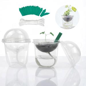ORIMERC 30 Pack Self-Watering Seed Starter Cup with Humidity Dome, Self Watering Seeds Starting Kit, Transparent Plant Germination Nursery Pot, Automatic Watering Container for Planting Seedling
