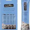 5 x Fussie Cat Ocean Fish and Salmon Puree, lickable cat Treats, 0.5oz Pouch Pack of 4, BBD: 03/08/26