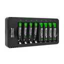 BEVIGOR Rechargeable AA and AAA Batteries with 8 Bay Smart Charger, 4 Pack AA 2800mAh & 4 Pack AAA 1100mAh Low self Discharge NiMH Battery