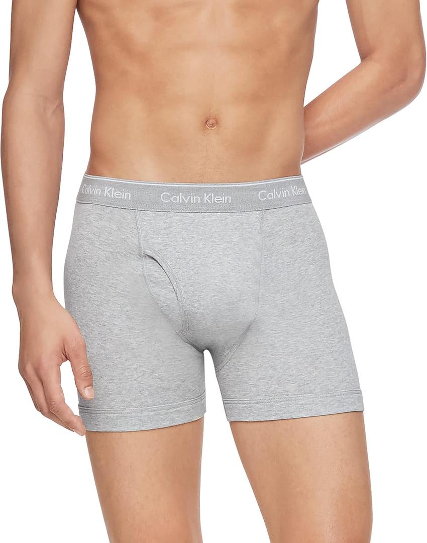 Calvin Klein Men's Cotton Classics 3-Pack Boxer Brief (Medium, 3 Grey Heather)