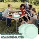 2 x BHHQHH 50Pcs Disposable Scalloped Paper Plates 9 Inch Shell Edge Dinner Paper Plates for Wedding Baby Shower Birthday Party Bridal Party Supplies(Green)