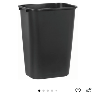 Rubbermaid Commercial Wastebasket Trash Container, 41QT/10.25 GAL, Plastic, Black, Stackable Trash Can for Bedroom/Bathroom/Office, Fits Under Desk/Sink/Cabinet