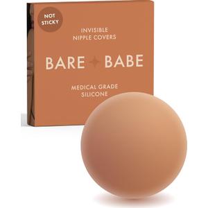 Grippy Not Sticky Nipple Covers - Cakes Reusable Non Adhesive Nipple Pasties for Women - Silicone Bra Inserts (X-Large (Fits DDD-F), Caramel)
