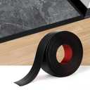 Floor Transition Strip Vinyl Self Adhesive Threshold Strip Carpet Edge Wood to Tile Laminate Flooring Gaps and Doorway Floor Cover Flat Divider Peel and Stick Trim (Black, 5cm, 20FT)