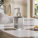 2 x White Soap Dispenser with Refillable Plastic Pump for Bathroom Sink or Kitchen Counter, Ideal for Hand Soap, Liquid Soap, Dish Soap, or Lotion Use