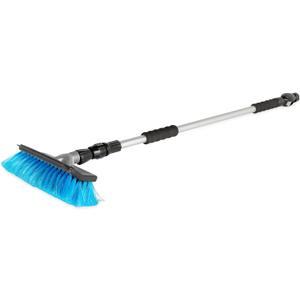 Camco RV Flow-Through Wash Brush - Features an Adjustable Handle, a Standard Garden Hose Connection, and an On/Off Button to Control Water Flow (43633)