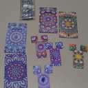 Saillong 4 Pcs Large Mandala Diamond Painting Cell Phone Stand 5.5 Inch DIY Full Drill Crystal Diamond Art Phone Holder Bling Painting Art Craft Kits for Beginner Adult