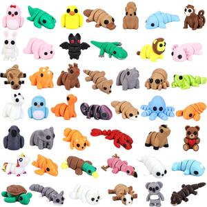 45 pcs Animal Figurines, 3D Printed Animals, Articulated Goodie Bag Stuffers, Party Favors, Classroom Rewards, Students Carnival Prizes, Office Desk Pets, Gift for Boys and Girls