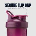 BlenderBottle Shaker Bottle with Pill Organizer and Storage for Protein Powder, Classic V2 ProStak System, 22-Ounce, Plum
