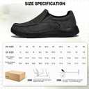 OrthoComfoot Men's Orthopedic Comfortable Slip-On Shoes with Arch Support, Orthotic Loafers for Plantar Fasciitis, Canvas Leisure Vintage Flat Walking Shoes for Foot and Heel Pain Relief (Gray, Size 12)