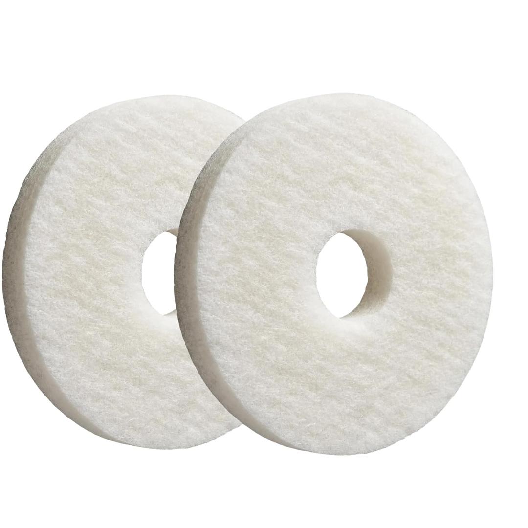13 Inch White Super Polish Floor Pad, Extra Fine Polishing Buffing Pad for Up to 3000 RPM Floor Machine, Eco-Friendly Recycled Polyester Pad for Marble Granite Wood Floors (2 Pack)