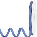 MEEDEE Blue Ribbon 3/8 Inch Smoke Double Faced Satin Silk Dusty Wedding Ribbon for Gift Wrapping, Hair, Lei Making, Card Making, 100 Yards