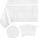 Ragnhild 3 Pack White Paper Tablecloths for Rectangle Tables, 3 Ply Paper Disposable Table Cloths for Parties, Bulk Rectangle Party Table Cover for Birthday, Wedding, Anniversary, Banquet, 54x108Inch