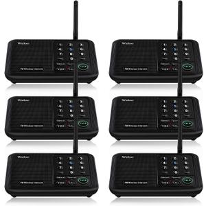 Wuloo Intercoms Wireless for Home 5280 Feet Range 10 Channel 3 Code, Wireless Intercom System for Home House Business Office, Room to Room Intercom, Home Communication System (6 Packs, Black)